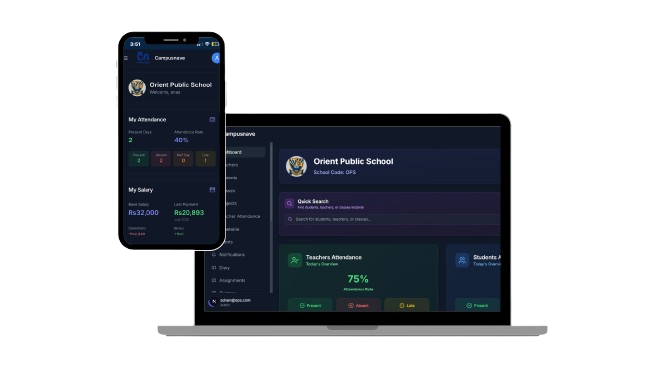 CampusNave Mobile App and Web Dashboard - Multi-platform school management system